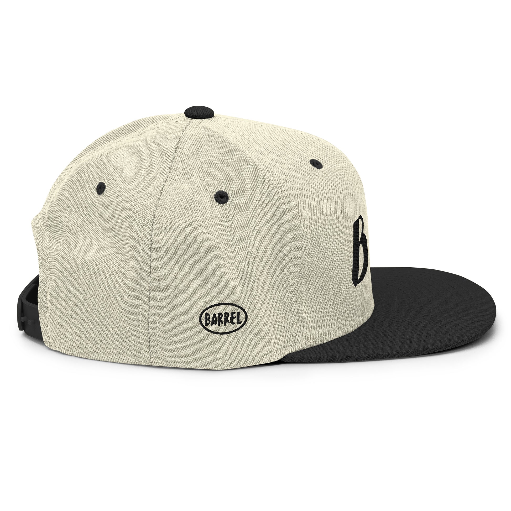 Gorra snapback Barrel bordado logo lateral